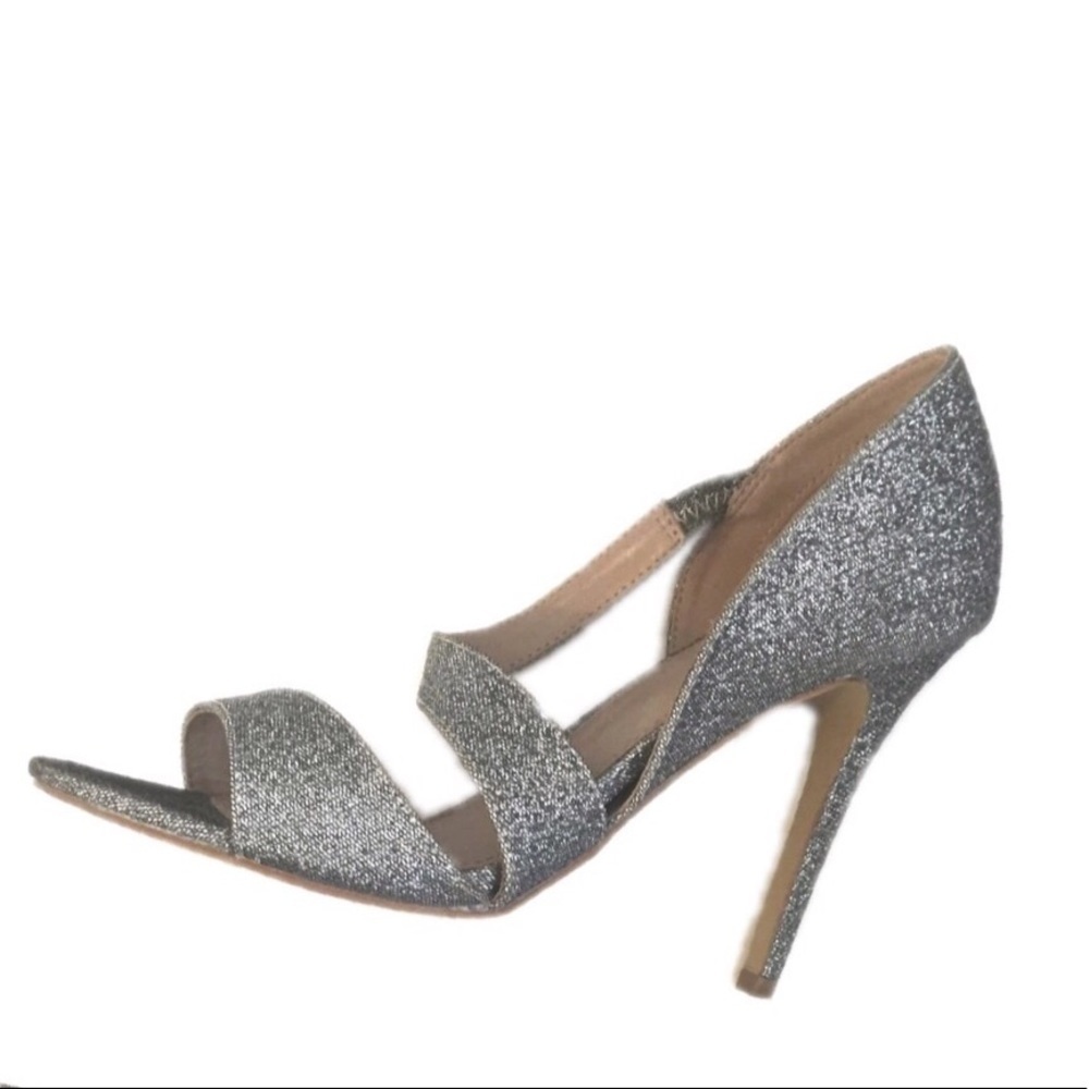 Carvela Kurt Geiger Silver Glitter Strappy High Heel Sandals - Picture 4 of 10